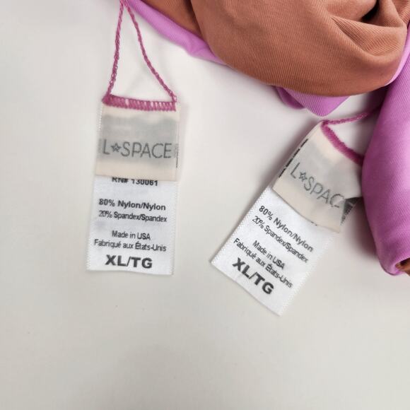 L*Space Bikini Set Breakers Bottom One Wave Top in Purple Brown Reversible XL - Picture 8 of 8